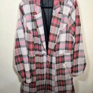 Torrid Womens Peacoat Coat Collared Long Sleeves Plaid Plus Size 4